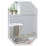 Neue Design Mood Octagonal Bathroom Mirror Wall Mounted, Frameless Modern & Stylish Design with Contemporary Bevelled Edges (50cm x 40cm)