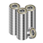 Kozelo 30pcs 608-ZZ Deep Groove Ball Bearings - [8mm Bore x 22mm OD x 7mm Thickness] Double Metal Shielded P0 Bearings for Industrial Equipment, Carbon Steel, Z1