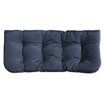 Sewker Indoor/Outdoor Tufted Swing Bench Cushions, 44"x19" for Wicker Loveseat Porch Swing Cushions, Patio Chair Furniture Replacement Cushion - Dark Blue