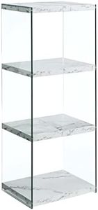 Convenience Concepts SoHo 4 Tier Tower Bookcase, White Faux Marble