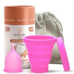 Senziwash Truecup Reusable Medium Menstrual Cup & Menstrual Cup Sterilizer | Micro-wave safe | Kills 99% germs in 3 Minutes (Pack Of 1) Care Kit | Period Care Combo pack for Women