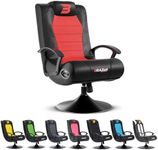 BraZen Stag Kids Gaming Chair for Kids Two Audio Speakers Subwoofer Bluetooth Compatible Boys Girls Small Gaming Chair Foldable Junior Child Speaker Video Games Chairs No Wheels - Red