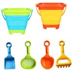 MTDASB Beach Buckets & Beach Toys for Kids,Sand Toys for Kids and Toddlers With Shovels Scoop Sifter Kit for Beach Party Camping Fishing and Summer Activities