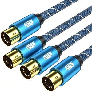 EMK 5-Pin DIN MIDI Cable Male to Male Midi Cables Compatible with MIDI Keyboard/Synthesizer/Guitar Multi Effects/Audio Interface/Audio Mixer/Audio Amplifier/External Sound Card (10Feet/3m-2PCS)