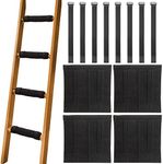 SANJHFF 4 Pcs Bunk Bed Ladder Pads,with 8 Adjustable Hook & Loop Straps,Bunk Bed Ladder Cover,Ladder Step Pads Loft Bed, Suitable for Safe and Comfortable Climbing,10x10 Inch (Ladder Not Included)