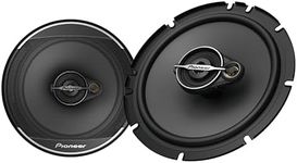 PIONEER A-Series TS-A1671F, 3-Way Coaxial Car Audio Speakers, Full Range, Clear Sound Quality, Easy Installation and Enhanced Bass Response, Black and Gold Colored 6.5” Round Speakers