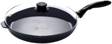 Swiss Diamond 12.5" Nonstick Frying Pan with Lid, Dishwasher and Oven Safe Skillet, Non Stick Pan Made in Switzerland