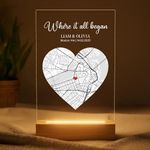 Where We Met Map Gift - Cute Boyfried Gifts From Girlfriend/Personalized Gifts For Her/I Love You Gifts For Him - Custom Plaque Personalized/Christman Presents for Boyfriend - Couple
