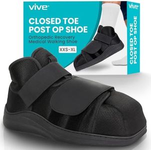 Vive Closed Post Op Shoe - Fracture Medical Walking Shoes for Women & Men - Orthopedic Recovery Shoe Brace - Foot Boot for Injured Feet and Broken Toe