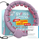 Swiss Activa+ S2 XXL Smart Hula Hoop With Weight Ball - Up to 120cm for Plus Size XXL - Won't Fall Off - Weight Loss Hoop for Women - Smart Fitness Hula Hoop with Weight