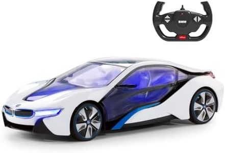 BMW Toy Car, Rastar 1:14 BMW i8 Remote Control Car | BMW RC Car, Fully Transparent/Interior Light – Silver 2.4GHz