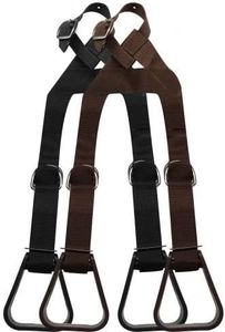 Showman Heavy Duty Nylon Adjustable Buddy Stirrups (Black)