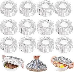 Thickened Reusable Aluminum Foil Heat-Retaining Cover, 2026 Upgrade Pop Up Tin Foil Food Insulation Cover with Elastic Edges, Adjustable Foods Storage Covers for Any Plate or Bowl (100)