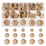 FEPITO Handmade "with Love" Wooden Button for Sewing Craft Decorations 15mm 20mm 25mm Round Shape