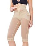 RDSIANE Shapewear Tummy Control High Waisted Butt Lifting Shapewear Capri Girdles For Women Body Shaper Thigh Slimmer, Beige, XXXL