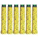 Alien Pros Tennis Racket Grip Tape (6 Grips) – Precut and Dry Feel Tennis Grip – Designer Tennis Overgrip Grip Tape Tennis Racket – Wrap Your Racquet for High Performance (6 Grips, Smiley)