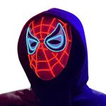 MAQUIDE Halloween Scary Mask LED Light Up Purge Mask for Festival Cosplay Halloween Costumes, Red