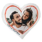 Personalised Plush Heart Shaped Pillow Cushion Gift with your Photo, Fluffy Fabric (35 x 40 cm) Print Image Gift for any Occasion (with filling) Plush Heart pillow [091]