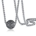 Stainless Steel Mens Basketball Necklace Chain Pendant For Women Boyfriend Gifts 22 Inch Trendy Cool Necklace