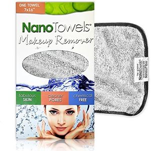 Nano Towel Makeup Remover Face Wash Cloth. Remove Cosmetics FAST and Chemical Free. Wipes Away Facial Dirt and Oil Like An Eraser. Great for Sensitive Skin, Acne, Exfoliating (Grey)