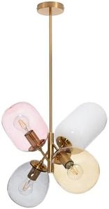 LEDKIA LIGHTING Lampada a Sospensione Metallo e Vetro Papallona Oro per Sale, Soggiorno, Cucina, Camera