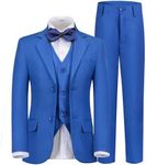 Lycody Boys Suit Kids 5 Piece Tuxedo Suit Set for Teen Boys Formal Dresswear, Royal Blue-b, 12 Years