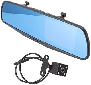 VBESTLIFE Cámara de Salpicadero de Espejo Retrovisor, 1080P Full HD 4.3in LCD Monitoreo de Estacionamiento de Pantalla Completa, Sensor G 170 ° Gran Angular Grabadora de Conducción de Automóviles