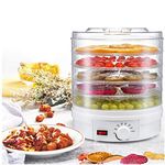 QualTag Electric Dehydrator Machine with 5 Stackable Tray (White/Transparent) | Food Dryer | Food Processor