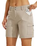 Willit Women's Golf Hiking Shorts Cargo Quick Dry Athletic Shorts Casual Summer Shorts with Pockets 7" Khaki 10