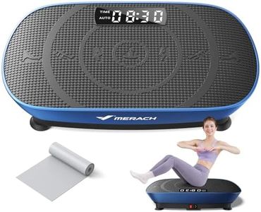 MERACH Vibration Plate Exercise Machine, Whole Body Workout Equipment for Women, Bluetooth and Silicone Pedal, Vibration Plate with Auto Mode, Vibrate Fitness Platform for Home (Blue)