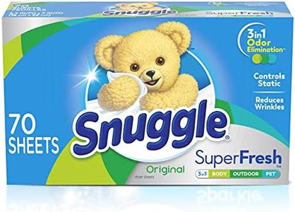 Snuggle Plus Super Fresh Fabric Softener Dryer Sheets with Static Control and Odor Eliminating Technology, 70 Count (Packaging May Vary)