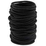 Black Hair Ties 50 pcs Hair Elastic Bands for Thick and Curly No Metal Hair Tie (4mm)