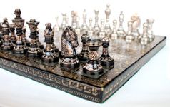 StonKraft Brass Chess Set - Brass Chess Pieces Coins Chessman (31 x 31 cm)