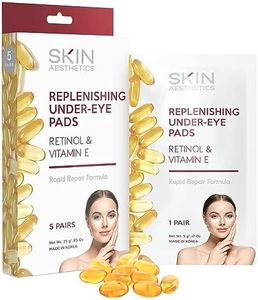 Skin Aesthetics Retinol & Vitamin E Under Eye Patches - Reduces Wrinkles, Fine Lines & Eye Bags, Repairs Skin - Dermatologist Tested Korean Skincare - Clean Beauty, Cruelty-Free - 5 Pairs