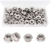 cSeao 60pcs M8 Serrated Flange Nuts 304 Stainelss Steel Flange Lock Nuts