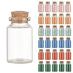 EAST CREEK 30Pcs Transparent Glass Message Vials with Cork Stoppers, Glass Wish Bottles, Tiny Small Bottles (20ml)