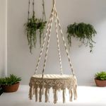 ecofynd Premium Luxury Macrame Swing Hammock for Adults & Kids, Large Chair Jhula Relax for Indoor, Outdoor, Balcony, Deck, Patio, Living Room, Home (Ivory, BH038)