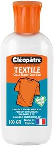 Cléopâtre - LCC16-100X - Cléo'Textile - Colle avec Embout de précision Transparente pour textiles - Flacon 100 g BLANC