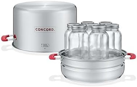 Concord Stainless Steel Turbo Steam Canner Canning Steamer Pot Set. Includes Canning Rack and Mason Jars (Induction Compatible).