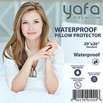 YAFA® Premium Waterproof Pillow Protector (2 Pack) Standard Size, Zippered, Hypoallergenic Stain Resistant, Dust Mite Protection- (2 PCS) (Standard)