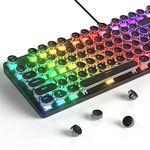 Ussixchare Typewriter Style Mechanical Gaming Keyboard RGB Backlit Retro Punk Keyboard 104 Keys Wired Keyboard with Blue Switch Round Keycaps for Windows/PC/Laptop