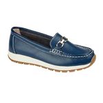 Jo & Joe Ladies Smooth Leather Comfort Wedge Loafer with Chain Trim Sizes 4-8 (Dark Blue, UK Footwear Size System, Adult, Women, Numeric, Medium, 7)