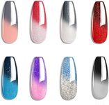 Omainy Gel Nail Polish Set,Color Changing Gel Nail Polish Set,Mood Changing Gel Nail Polish Set,Shellc Uv Gel Nail Polish,Temperature Change Gel Polish Set,Soak Off Uv Led Nail Polish Salon Art 004