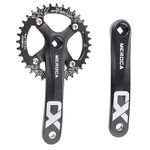 PETCHOR Square Taper Crankset MTB, Mountain Bike Single Speed Crankset, Bicycle Crank Arm Set 170mm 104BCD, 32T/34T/36T/38T Chainring & Bolts