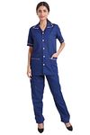 adhyah TrendyUniform Nurse Uniform for Women, Men, Receptionist(Medium-38,Navy blue)