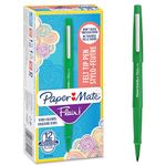 Paper Mate Flair Felt Tip Pens | Medium Point (0.7 mm) Marker Pens | Green Pens | for Writing, Marking, Drawing & Sketching | 12 Count