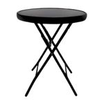 Marco Paul Round Folding Side Drinks Table Side Coffee Table Garden Patio Drinks Home Indoor Outdoor Furniture Bistro Glass Portable Dining Table