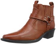 US Brass Mens Eastwood Cowboy Ankle Boots (11 UK) (Tan)