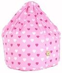 Cotton Pink Hearts Girls Bean Bag Child Size