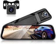 9.66" 4K Mirror Dash Cam Rear View Mirror Camera, Rimoody Smart Full Touch Screen Front and Rear, 1080P Rear Camera,G-Sensor Parking Assistance GPS HDR Night Vision BSD WiFi 64GB Card